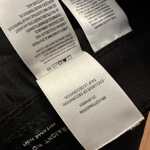 Like-New- Lucky Brand Mid Rise Straight Leg Black Jeans Pants (26) - Picture 12 of 12